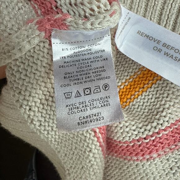 LOFT Striped Lightweight Cotton Sweater Boatneck Pullover Multi-Color Women’s L - Picture 9 of 10